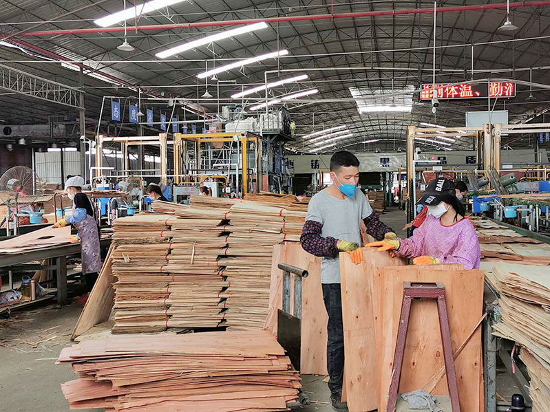 贵港建筑模板厂家黑豹木业生产线